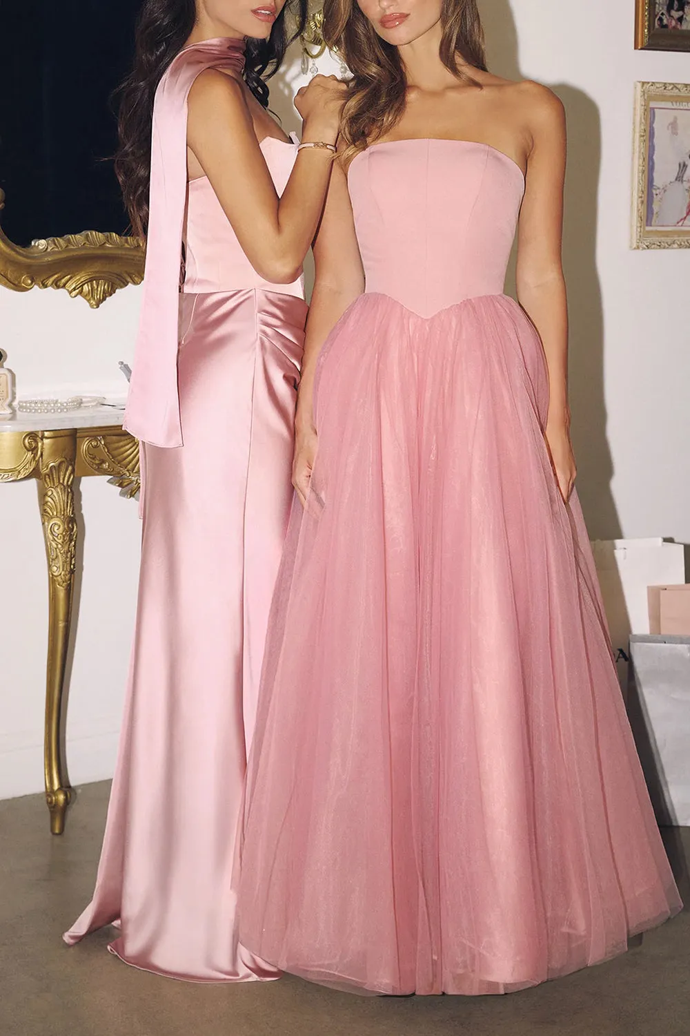 Makoto Pink | Maxi Strapless A-Line Dress sold by Boutique 1861 product image thumbnail 4