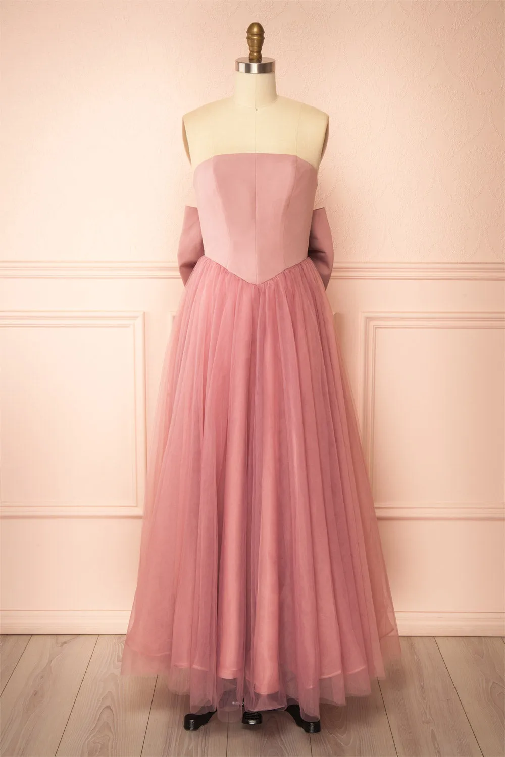 Makoto Pink | Maxi Strapless A-Line Dress sold by Boutique 1861