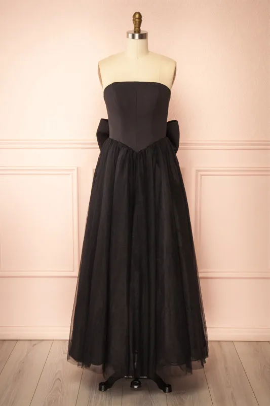 Makoto Black | Maxi Strapless A-Line Dress sold by Boutique 1861