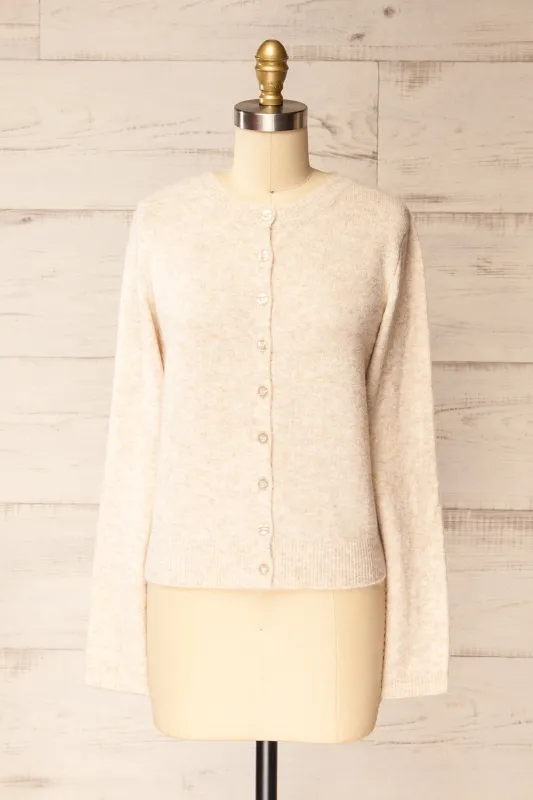 Andenes Beige | Buttoned-Up Cardigan sold by Boutique 1861