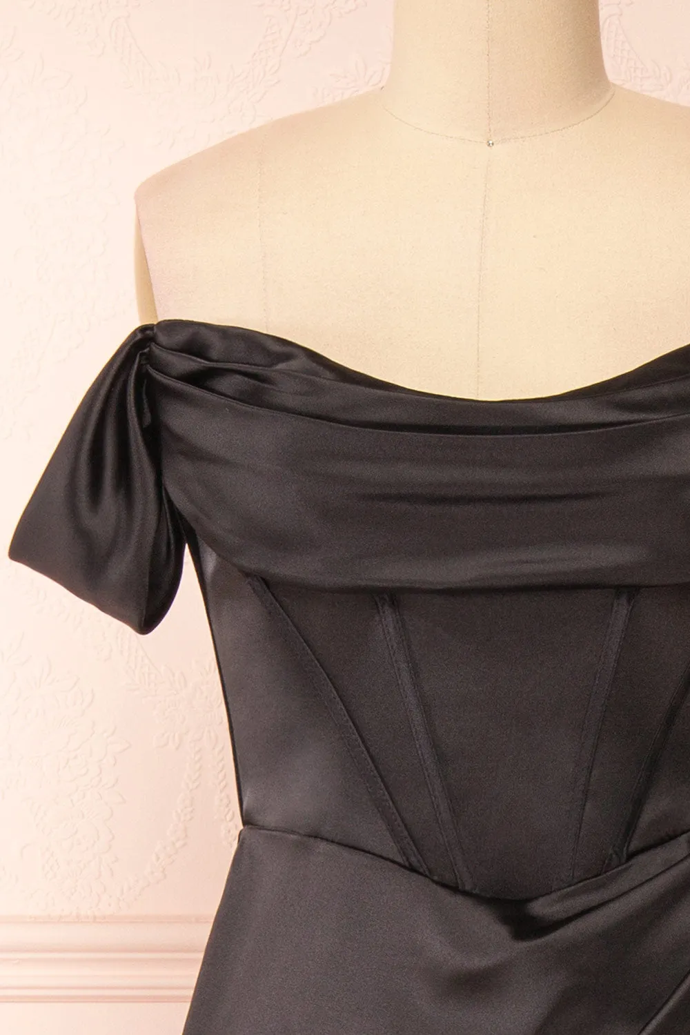 Evolet Black | Off-Shoulder Corset Maxi Dress sold by Boutique 1861 product image thumbnail 3