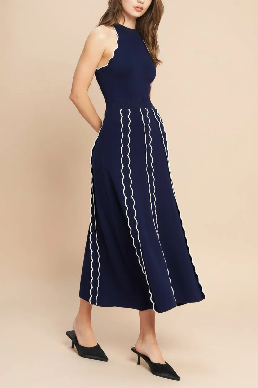 Sharleen | Navy Knit Sleeveless Midi Dress sold by Boutique 1861 product image thumbnail 3