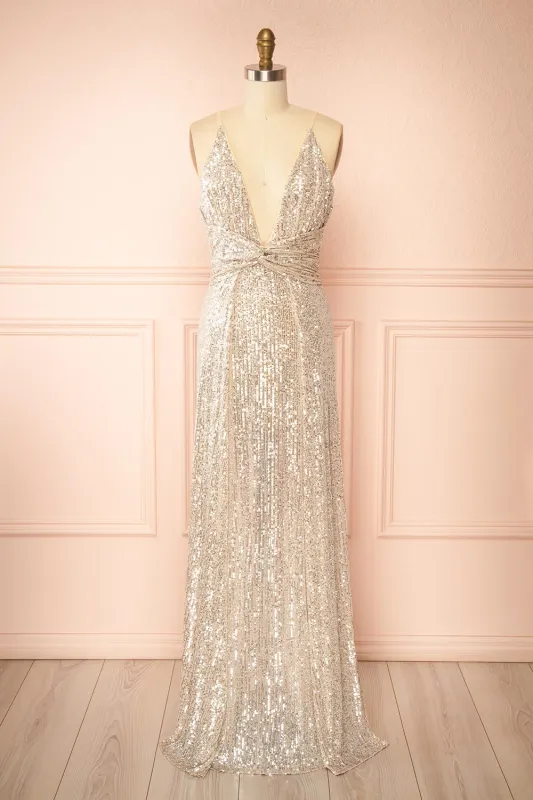 Carlene | Maxi Sequins Dress with Slits sold by Boutique 1861