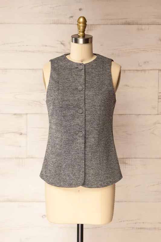 Vellore Grey | Tailored Buttoned Vest sold by Boutique 1861
