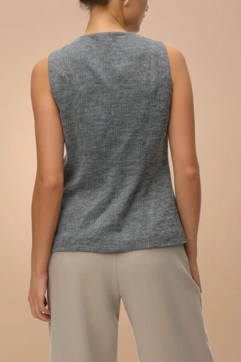Vellore Grey | Tailored Buttoned Vest sold by Boutique 1861 product image thumbnail 3