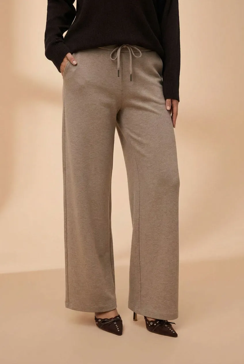Daman Taupe | Wide Leg Pants with Drawstring sold by Boutique 1861 product image thumbnail 2