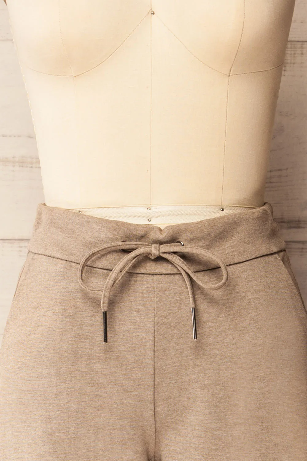 Daman Taupe | Wide Leg Pants with Drawstring sold by Boutique 1861 product image thumbnail 4