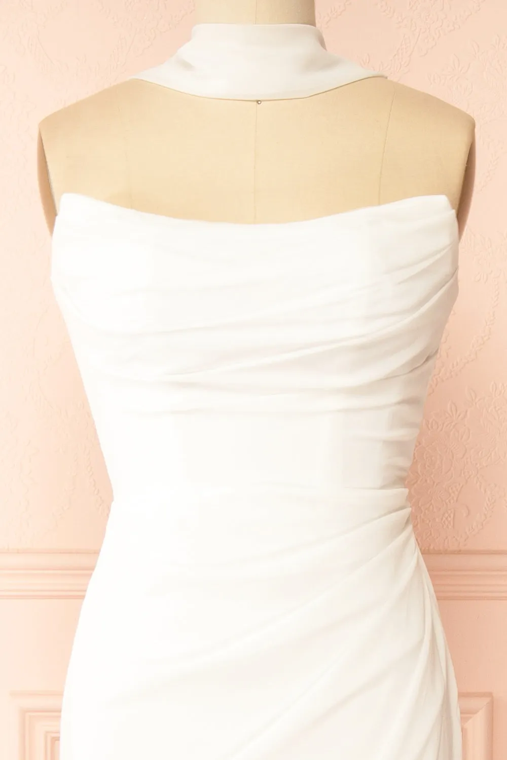 Marilia | Wedding Mermaid Draped Chiffon Dress with Scarf sold by Boutique 1861 product image thumbnail 4