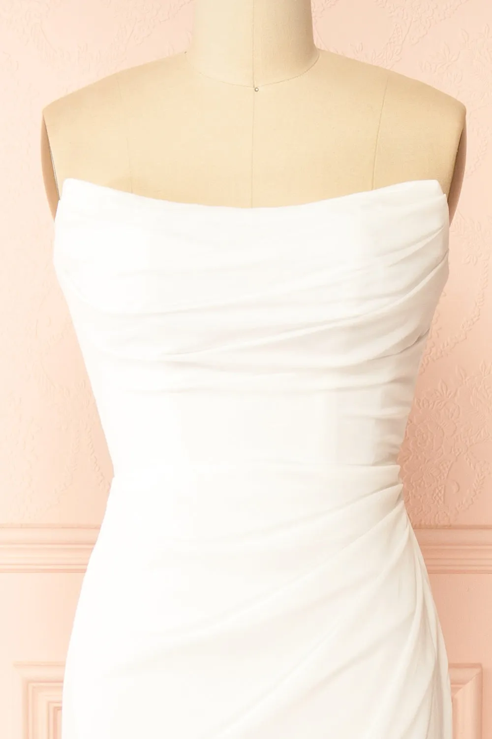 Marilia | Wedding Mermaid Draped Chiffon Dress with Scarf sold by Boutique 1861 product image thumbnail 3