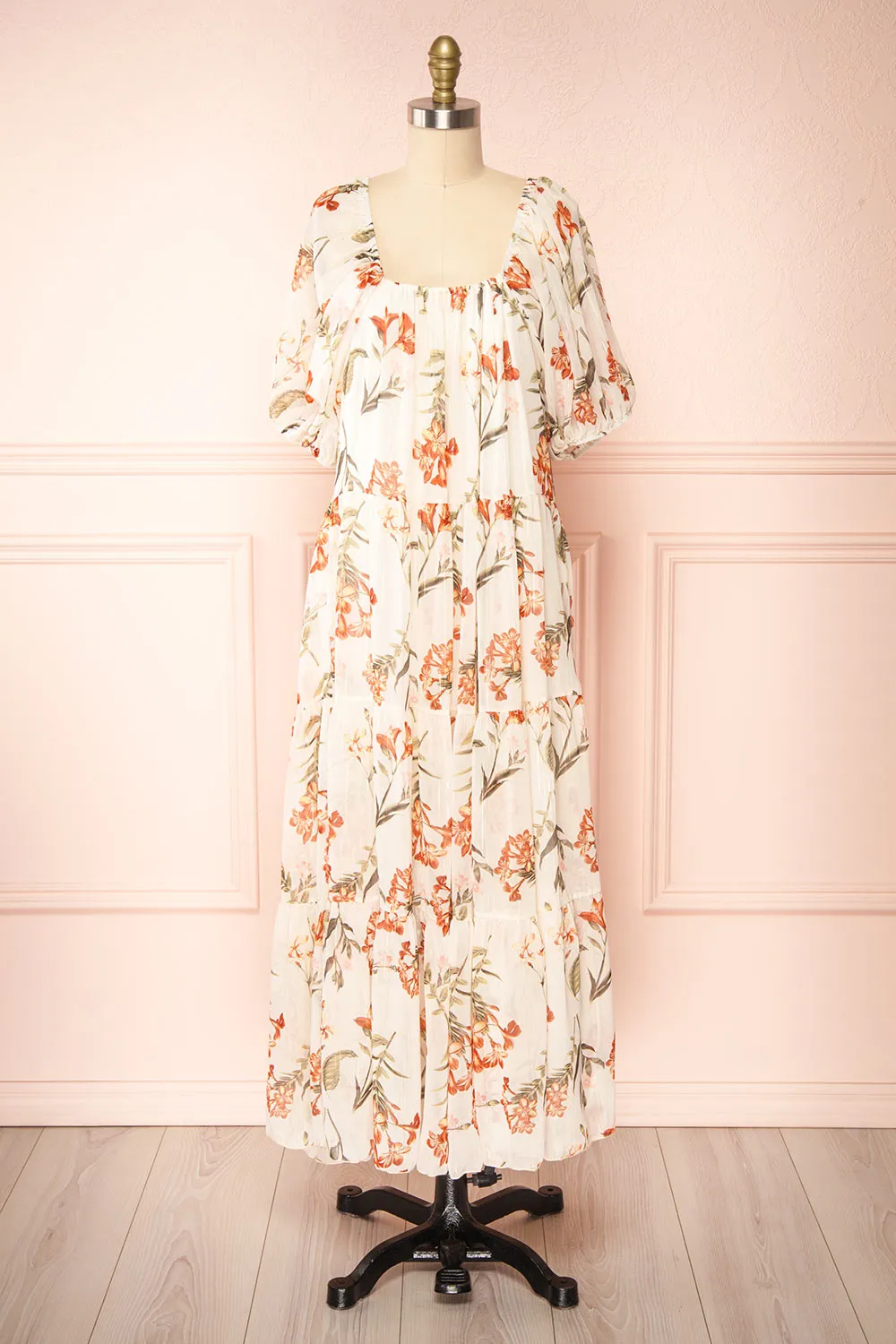 Leyla | Floral Pattern Midi Dress sold by Boutique 1861