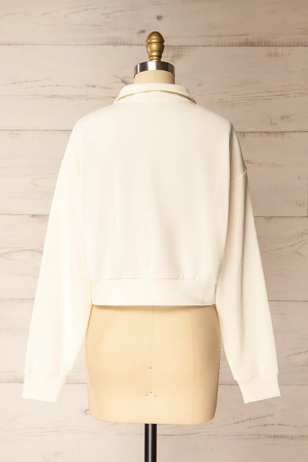 Kathua | White Cropped Quarter-Zip Sweatshirt sold by Boutique 1861 product image thumbnail 5