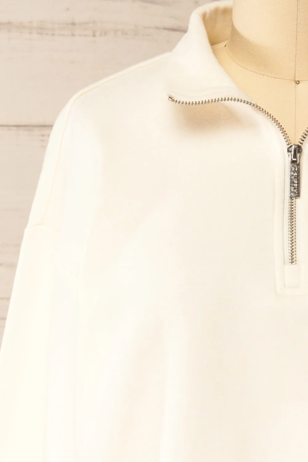 Kathua | White Cropped Quarter-Zip Sweatshirt sold by Boutique 1861 product image thumbnail 2