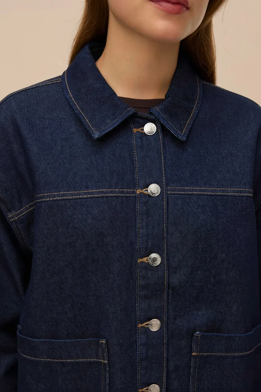 Matera Dark Wash | Denim Button-Up Jacket with Pockets sold by Boutique 1861 product image thumbnail 4