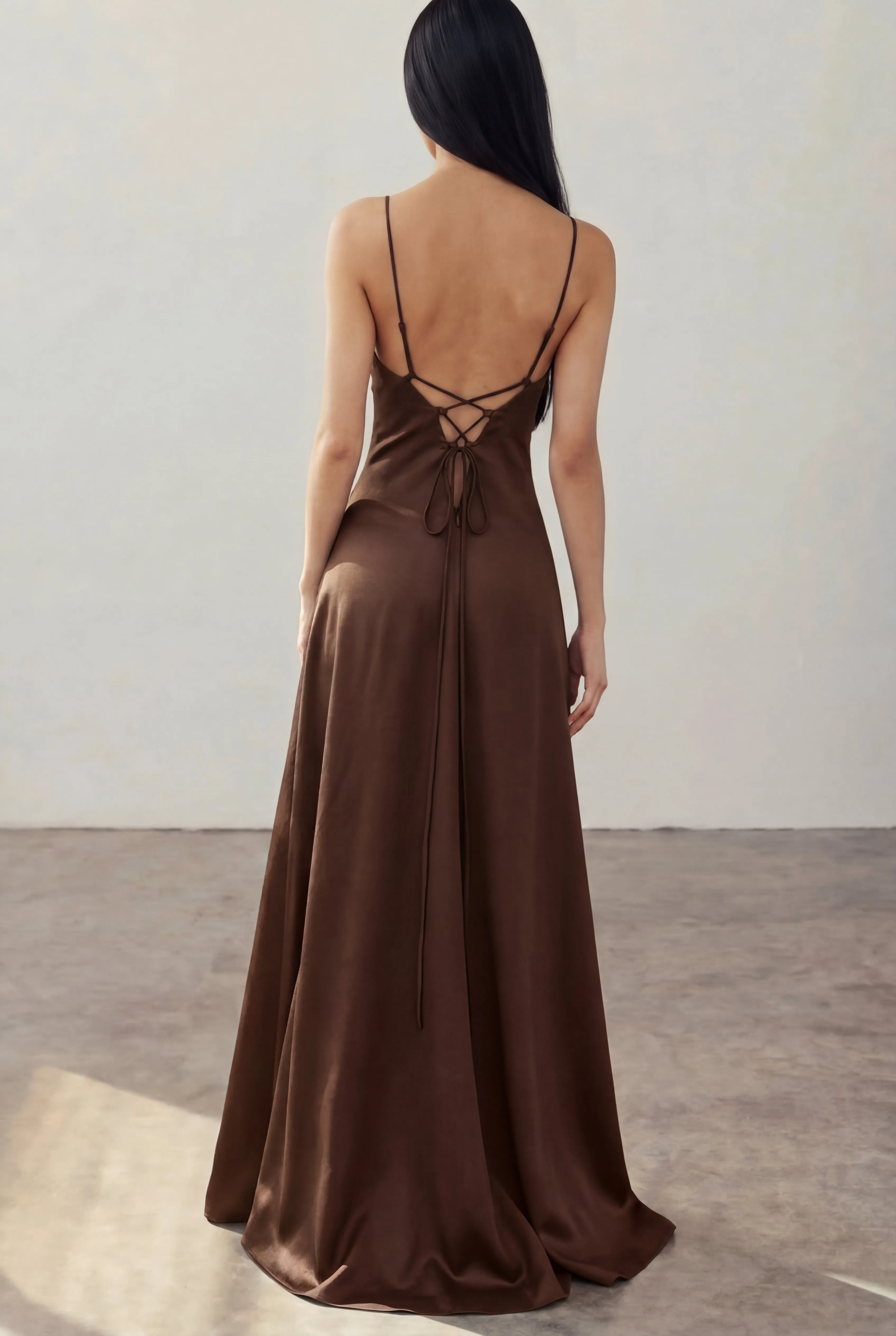Amellia Brown | A-Line Maxi Dress with Front Slit by Arti Gogna sold by Boutique 1861 product image thumbnail 2