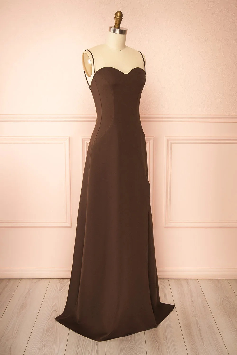 Amellia Brown | A-Line Maxi Dress with Front Slit by Arti Gogna sold by Boutique 1861 product image thumbnail 5