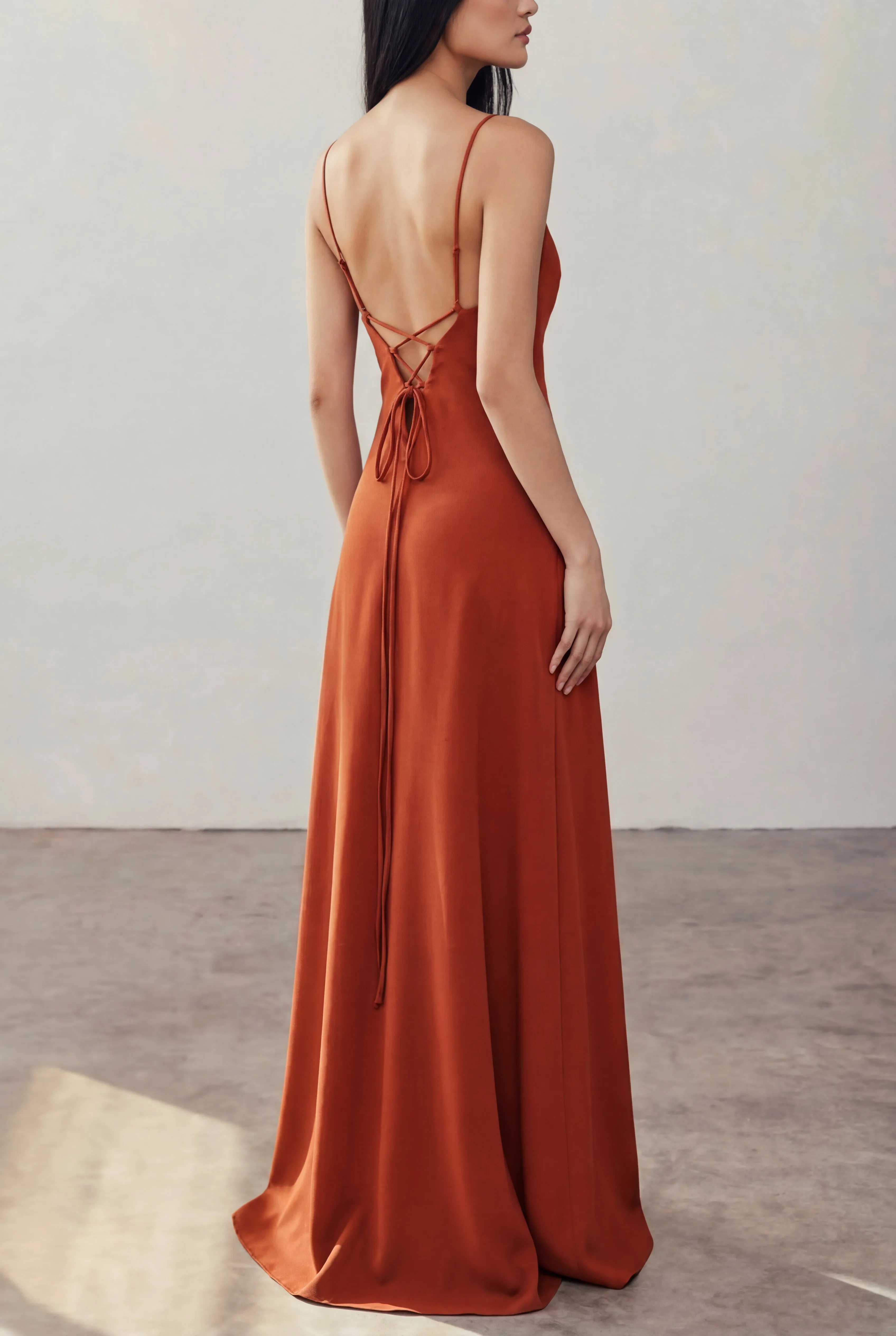 Amellia Rust | A-Line Maxi Dress with Front Slit by Arti Gogna sold by Boutique 1861 product image thumbnail 2