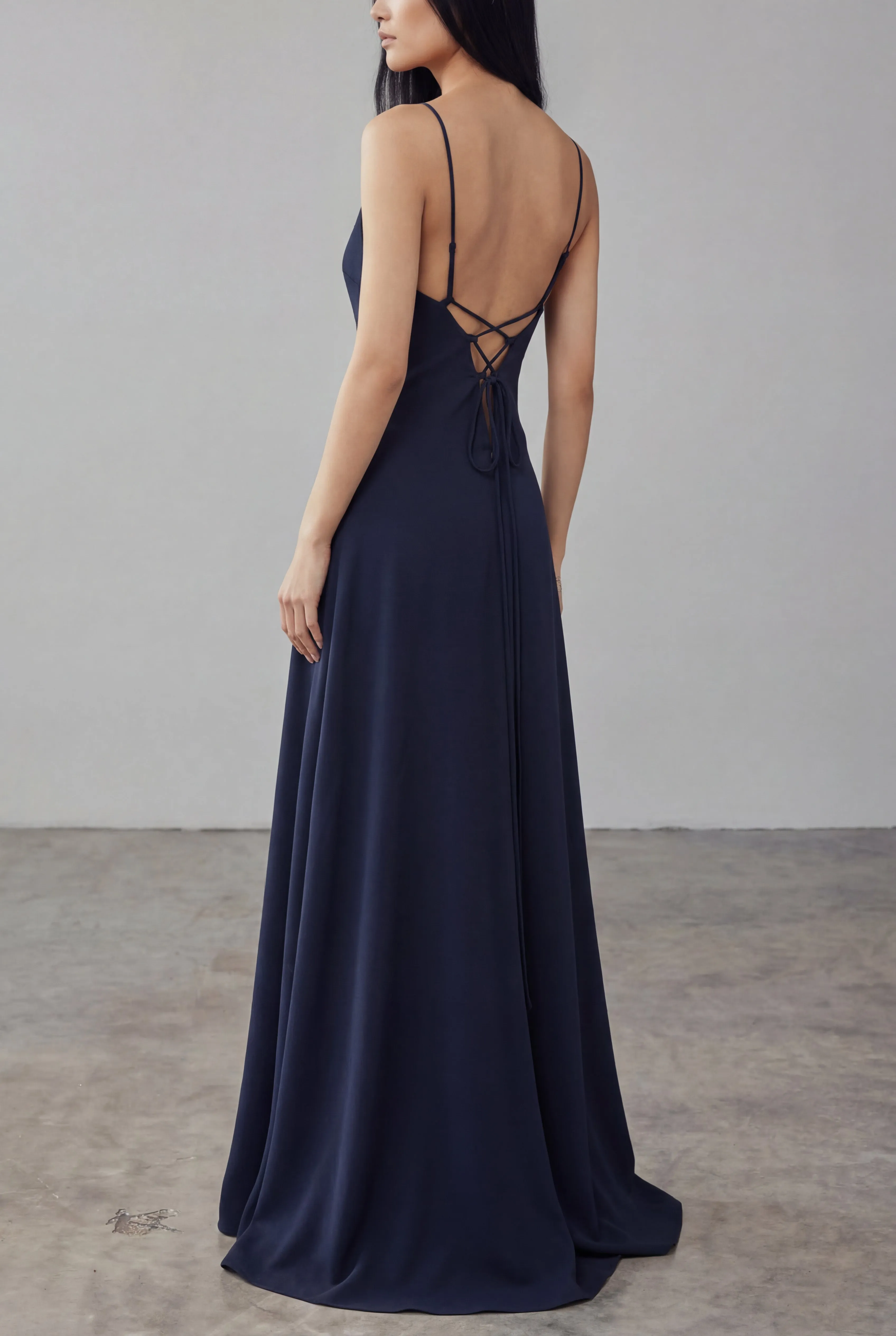 Amellia Navy | A-Line Maxi Dress with Front Slit by Arti Gogna sold by Boutique 1861 product image thumbnail 2