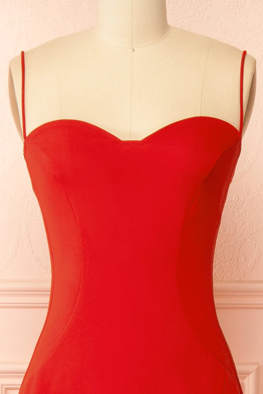 Amellia Red | A-Line Maxi Dress with Front Slit by Arti Gogna sold by Boutique 1861 product image thumbnail 5