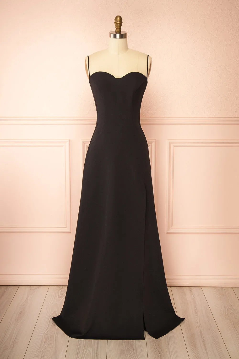 Amellia Black | A-Line Maxi Dress with Front Slit by Arti Gogna sold by Boutique 1861