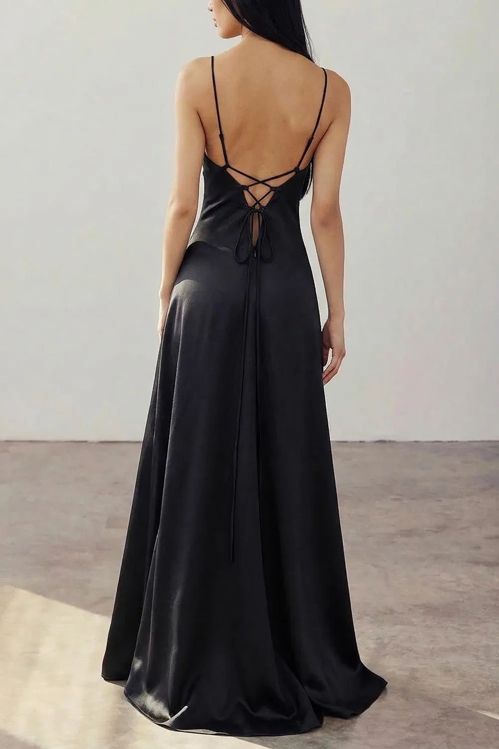 Amellia Black | A-Line Maxi Dress with Front Slit by Arti Gogna sold by Boutique 1861 product image thumbnail 2