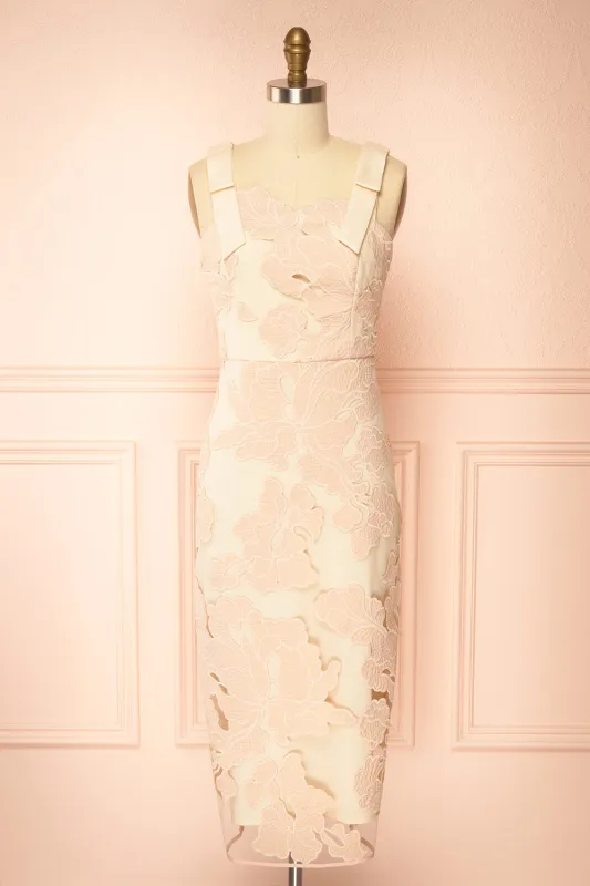 Tsumugi | Midi Dress with Floral Pattern made by Boutique 1861