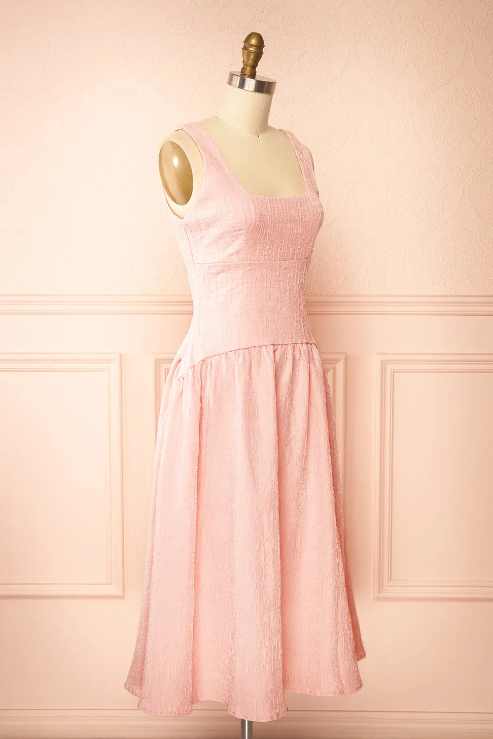 Tyrah Pink | Midi Dress with Drop Waist sold by Boutique 1861 product image thumbnail 4