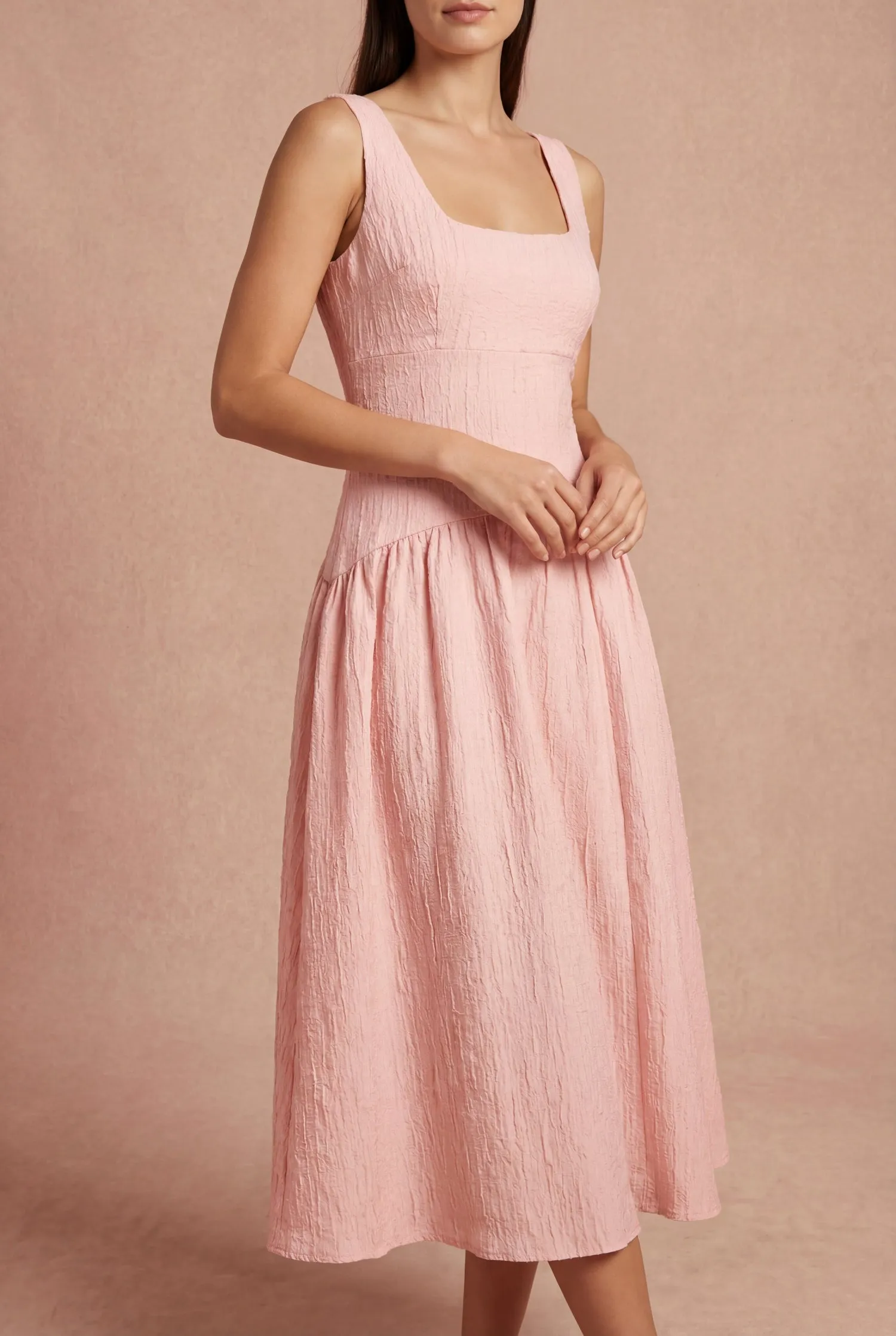 Tyrah Pink | Midi Dress with Drop Waist sold by Boutique 1861 product image thumbnail 2