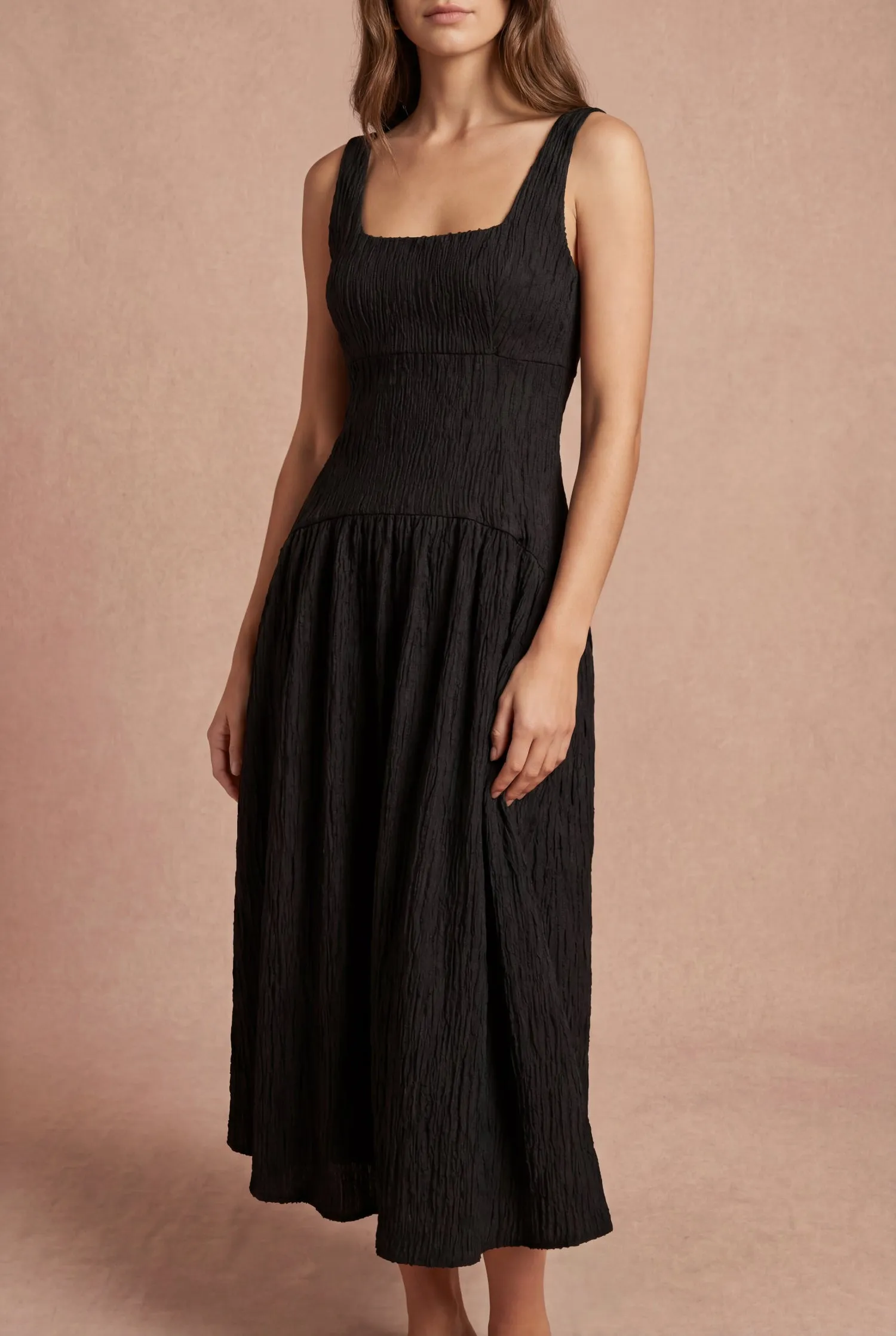Tyrah Black | Midi Dress with Drop Waist sold by Boutique 1861 product image thumbnail 2