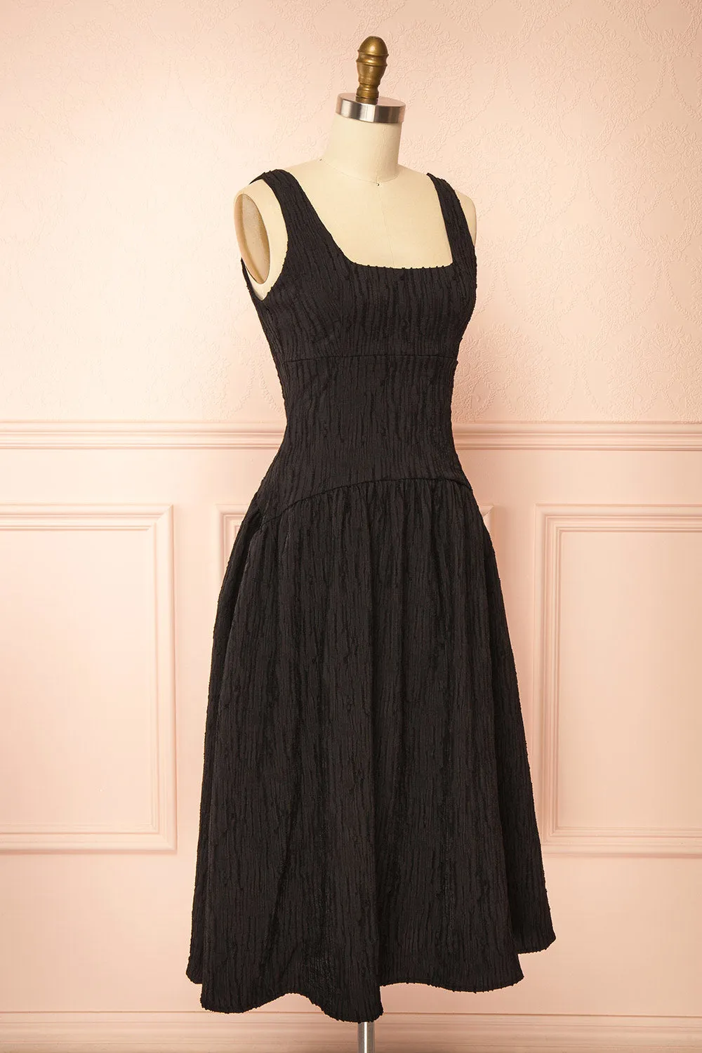 Tyrah Black | Midi Dress with Drop Waist sold by Boutique 1861 product image thumbnail 4