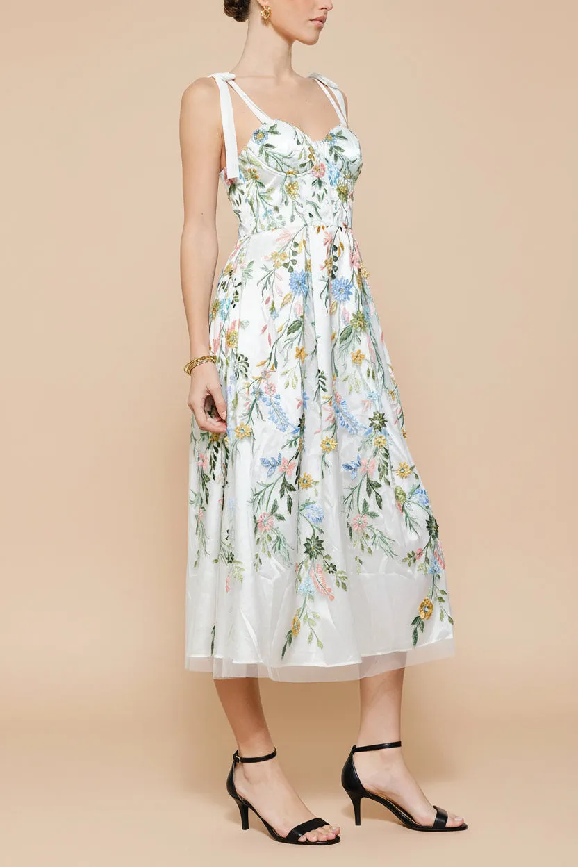 Jacinta | White Tulle Midi Corset Dress with Pockets sold by Boutique 1861 product image thumbnail 3