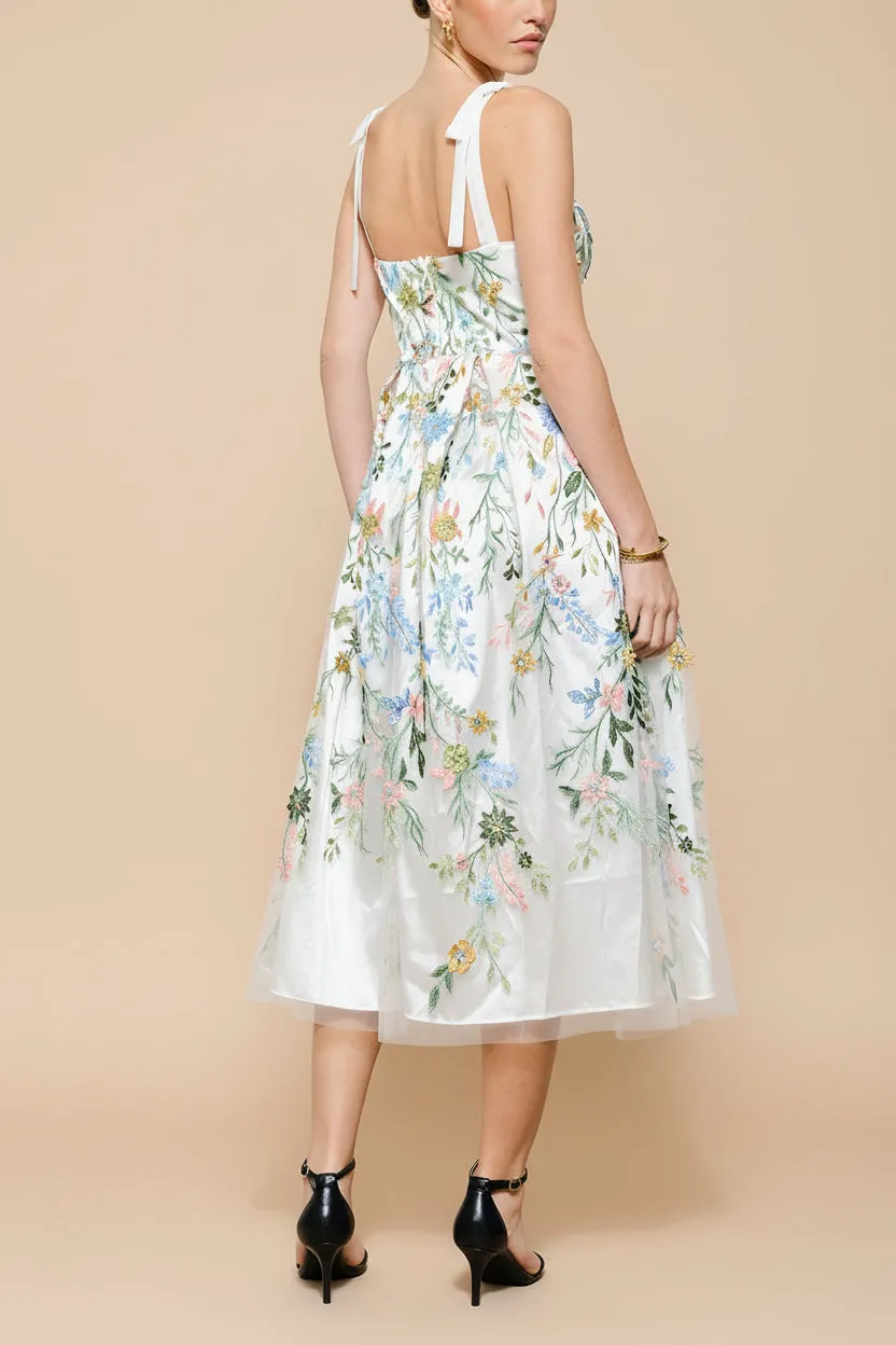 Jacinta | White Tulle Midi Corset Dress with Pockets sold by Boutique 1861 product image thumbnail 4