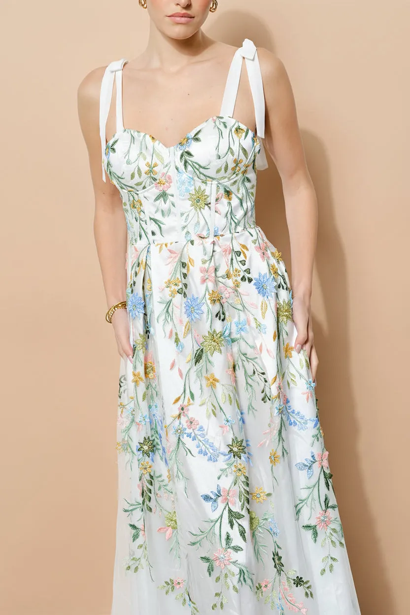 Jacinta | White Tulle Midi Corset Dress with Pockets sold by Boutique 1861 product image thumbnail 5