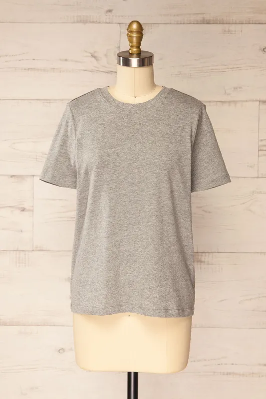 Dumka Light Grey | Cotton T-Shirt with Short Sleeves made by Boutique 1861