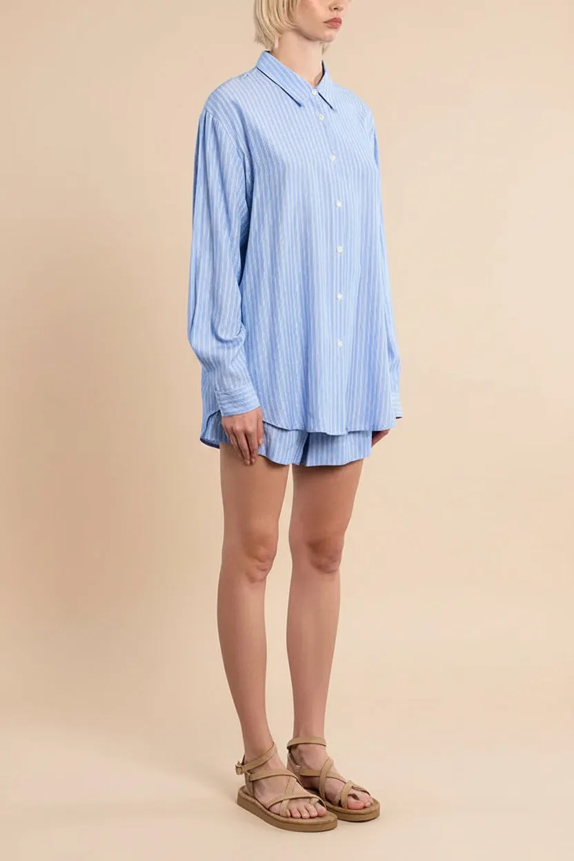 Nogales | Oversized Striped Blue Shirt sold by Boutique 1861 product image thumbnail 4