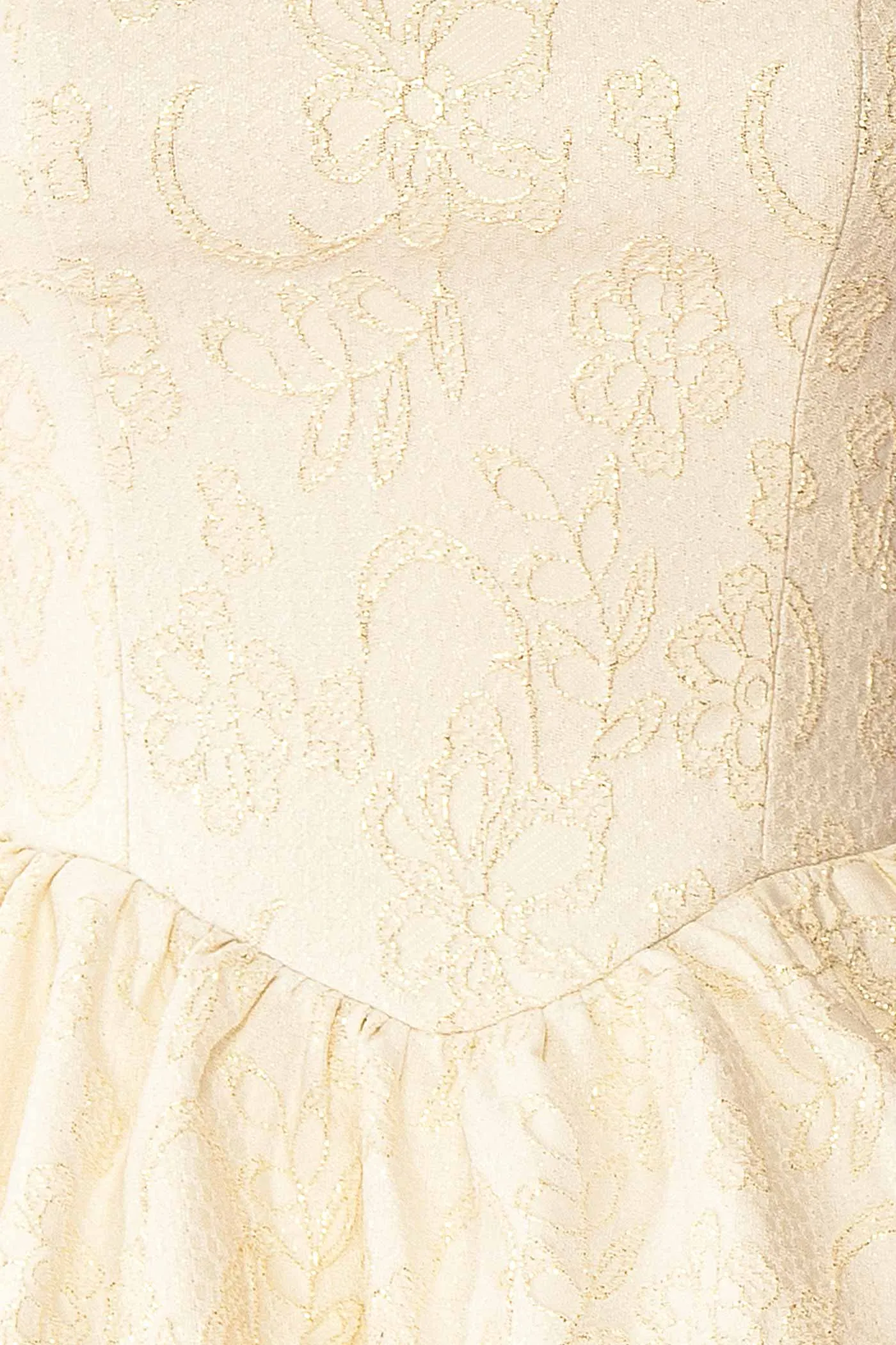 Kaeris Ivory | Floral Shimmering Jacquard High-Low Dress sold by Boutique 1861 product image thumbnail 4
