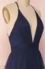 Aliki Midnight | Blue Mesh Gown sold by Boutique 1861