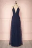 Aliki Midnight | Blue Mesh Gown sold by Boutique 1861