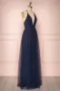 Aliki Midnight | Blue Mesh Gown sold by Boutique 1861