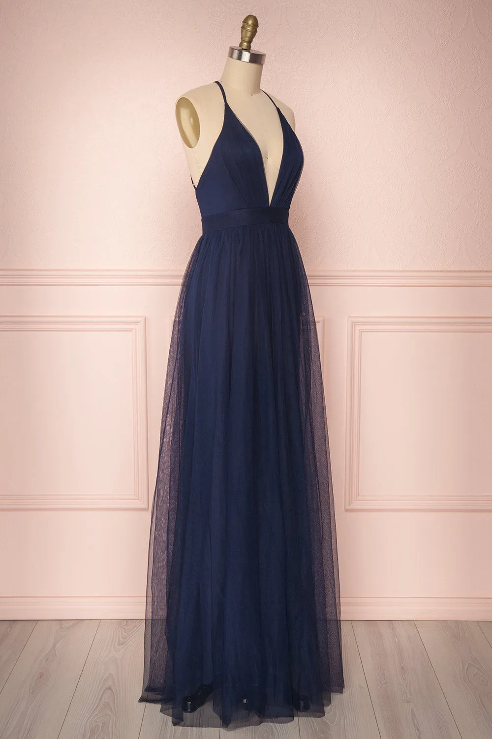 Aliki Midnight | Blue Mesh Gown sold by Boutique 1861 product image thumbnail 4