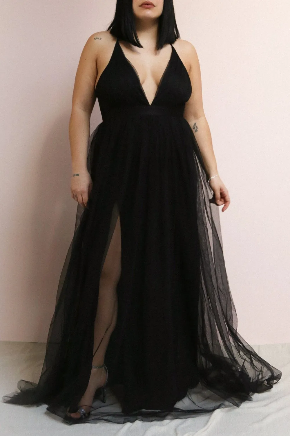 Aliki Midnight | Blue Mesh Gown sold by Boutique 1861 product image thumbnail 2