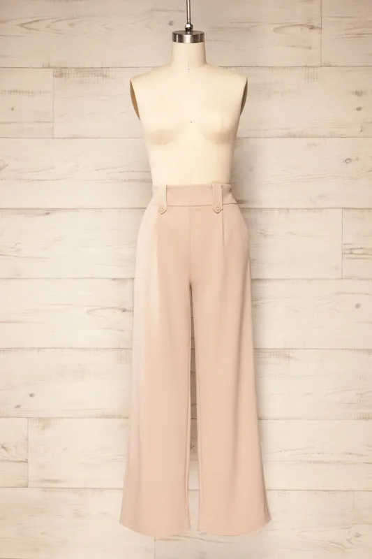 Clovelly Taupe | Straight-Leg Pants w/ Pockets sold by Boutique 1861