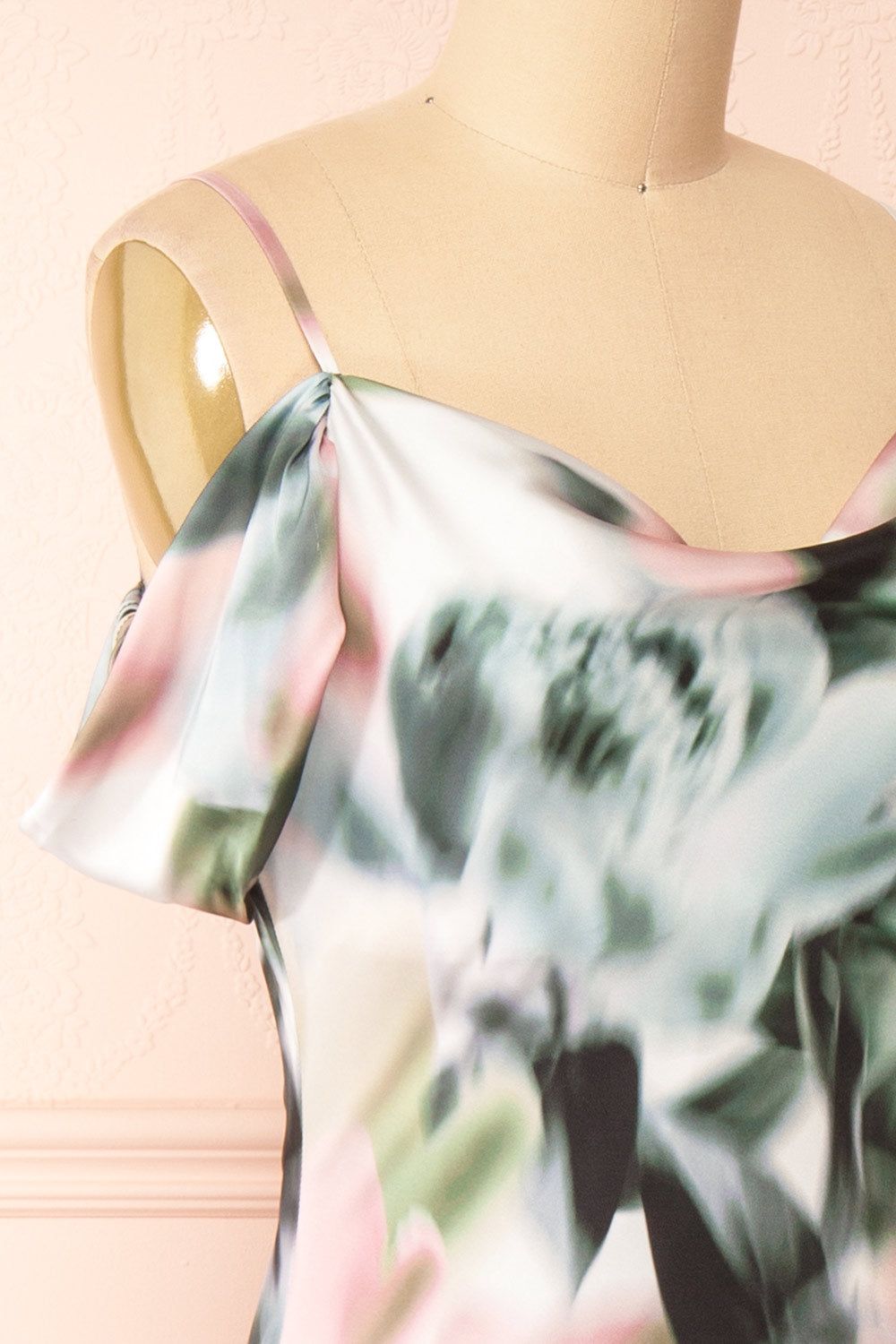 Nefera | Colorful Blurry Floral Satin Dress sold by Boutique 1861 product image thumbnail 4