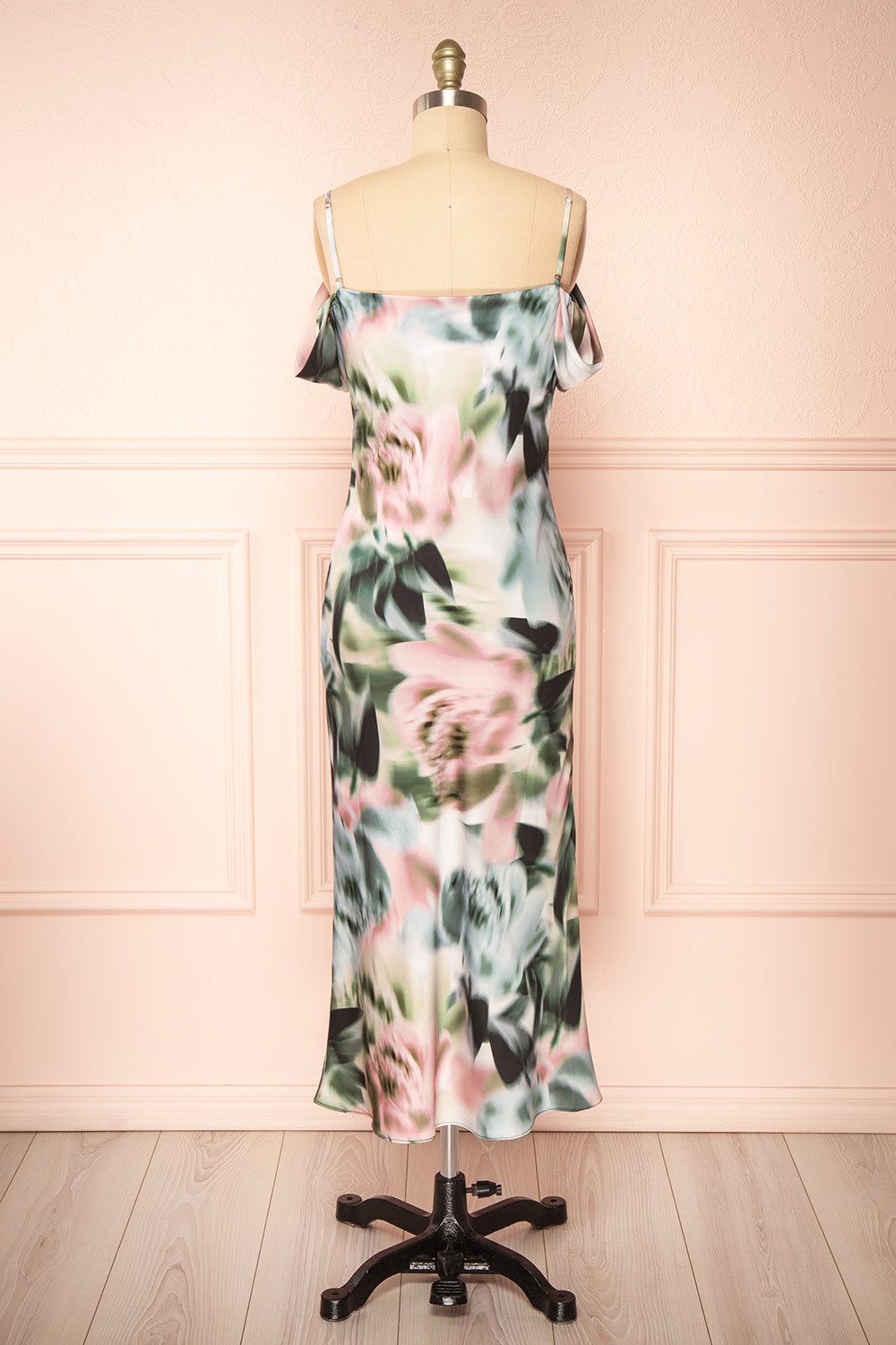 Nefera | Colorful Blurry Floral Satin Dress sold by Boutique 1861 product image thumbnail 5