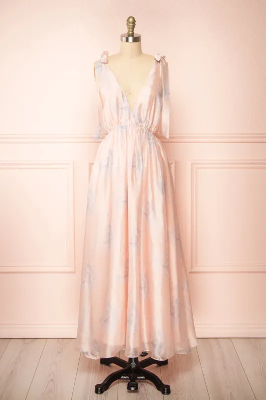 Dorathea | Deep V-Neck Floral Print Maxi Dress sold by Boutique 1861