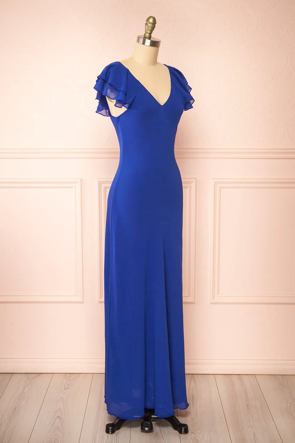 Fieria | Blue Maxi Dress w/ Ruffled Sleeves sold by Boutique 1861 product image thumbnail 3