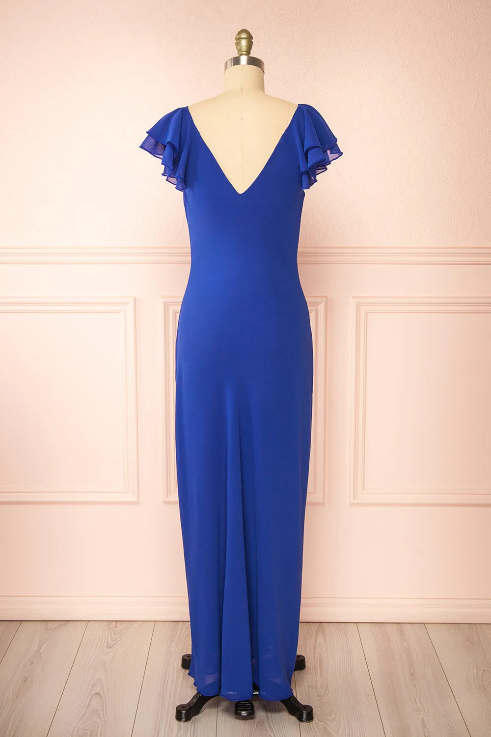 Fieria | Blue Maxi Dress w/ Ruffled Sleeves sold by Boutique 1861 product image thumbnail 5