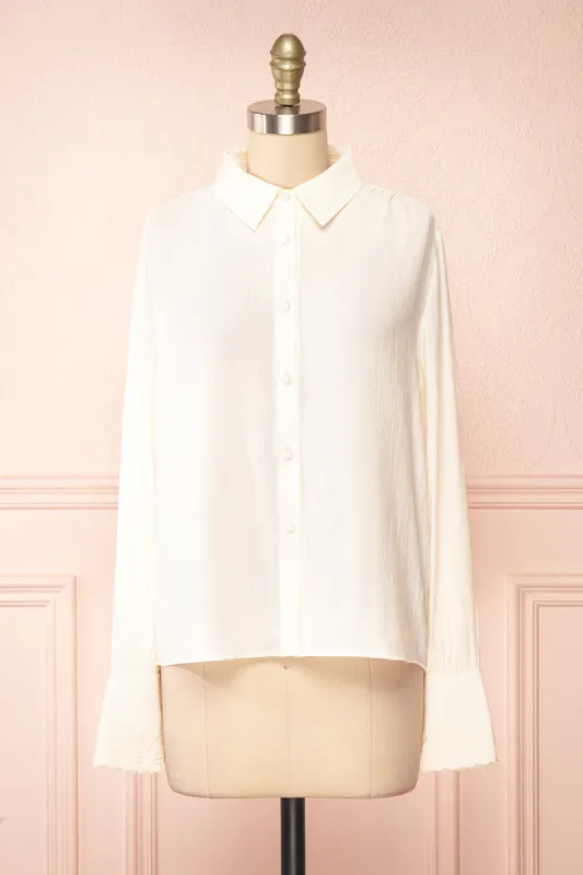 Annabelle | Button-Up Blouse w/ Embroidery sold by Boutique 1861