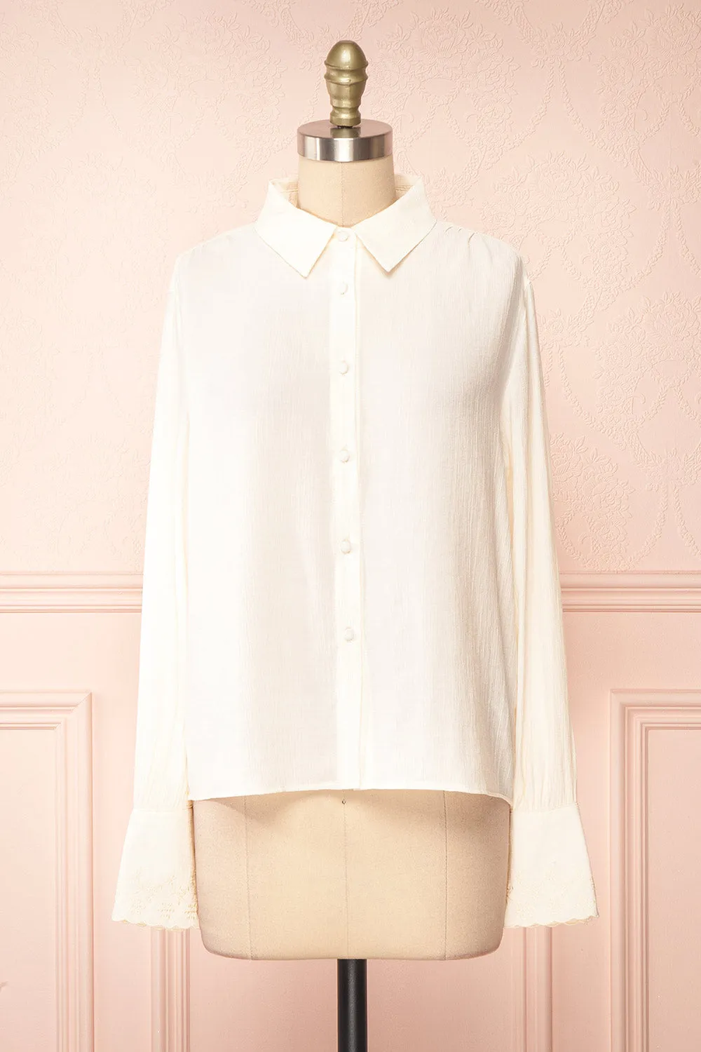 Annabelle | Button-Up Blouse w/ Embroidery sold by Boutique 1861