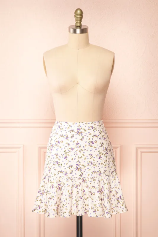 Shantey | Short Floral Skirt with Ruffles sold by Boutique 1861