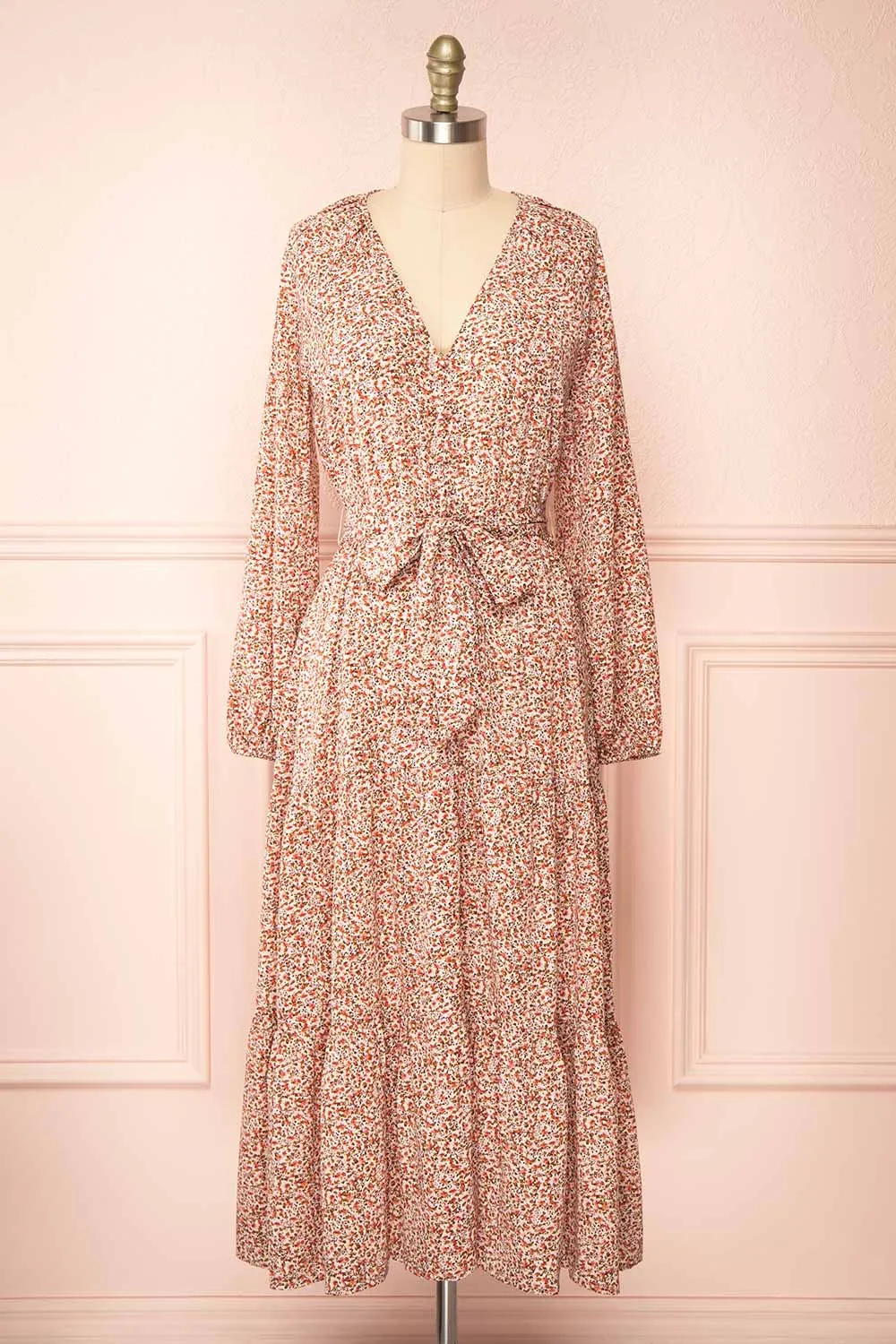 Arka | Floral Midi Dress w/ Long Sleeves sold by Boutique 1861